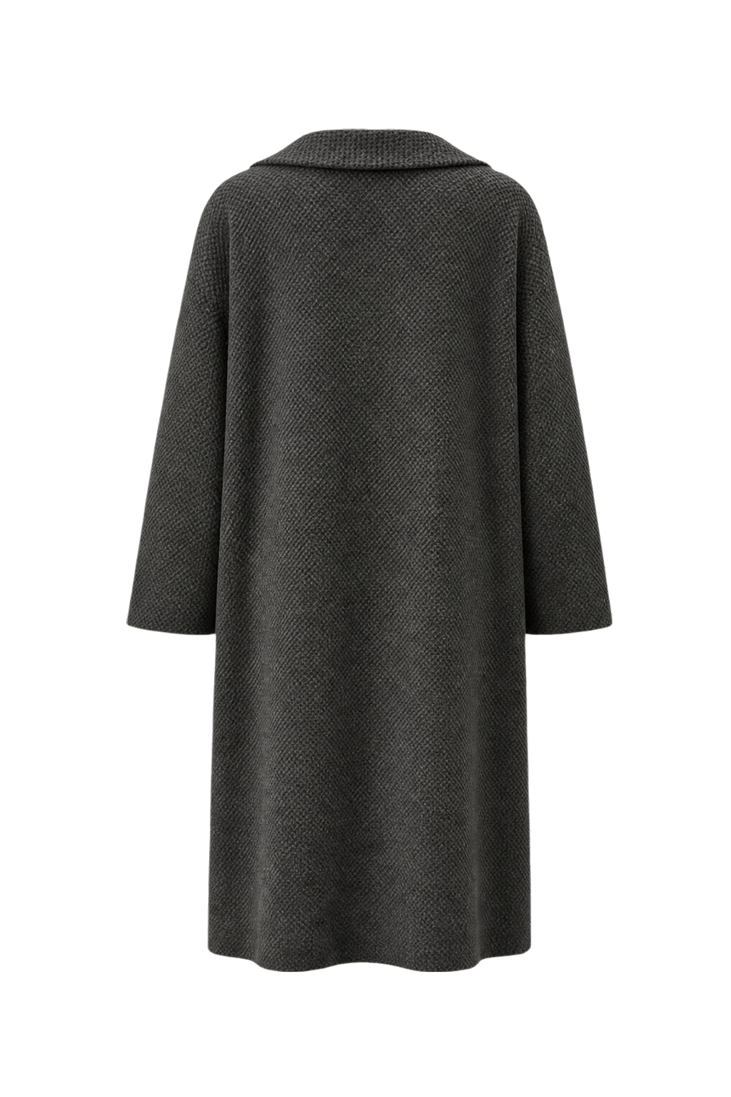1990s Grey Wool Coat - Back View