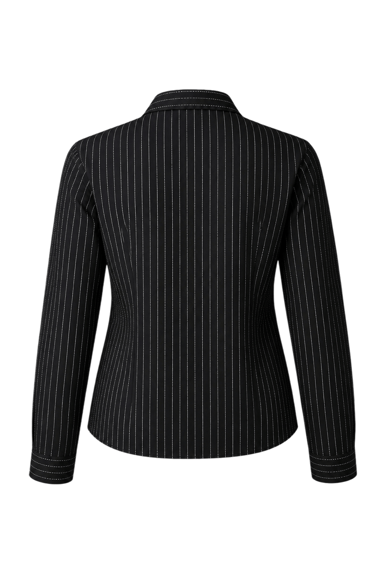1990s Navy Blue Cotton Blouse - Back View