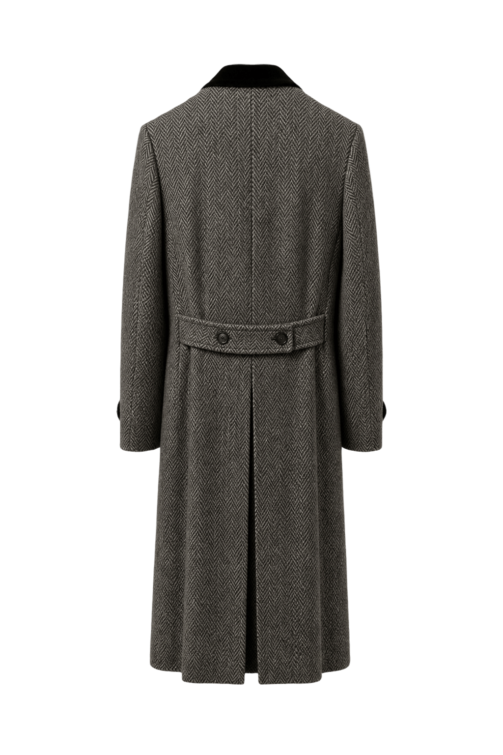 1950s Grey Wool Blend Coat - Back View