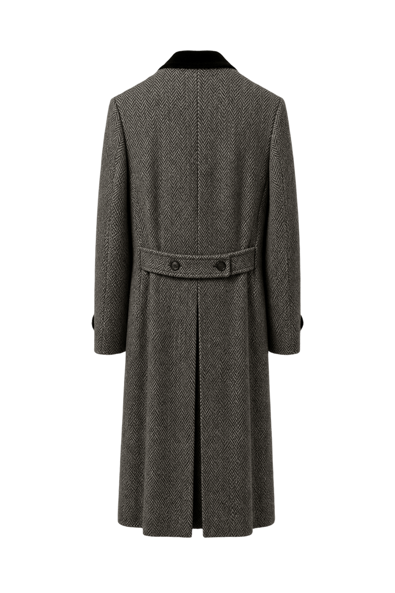 1950s Grey Wool Blend Coat - Back View