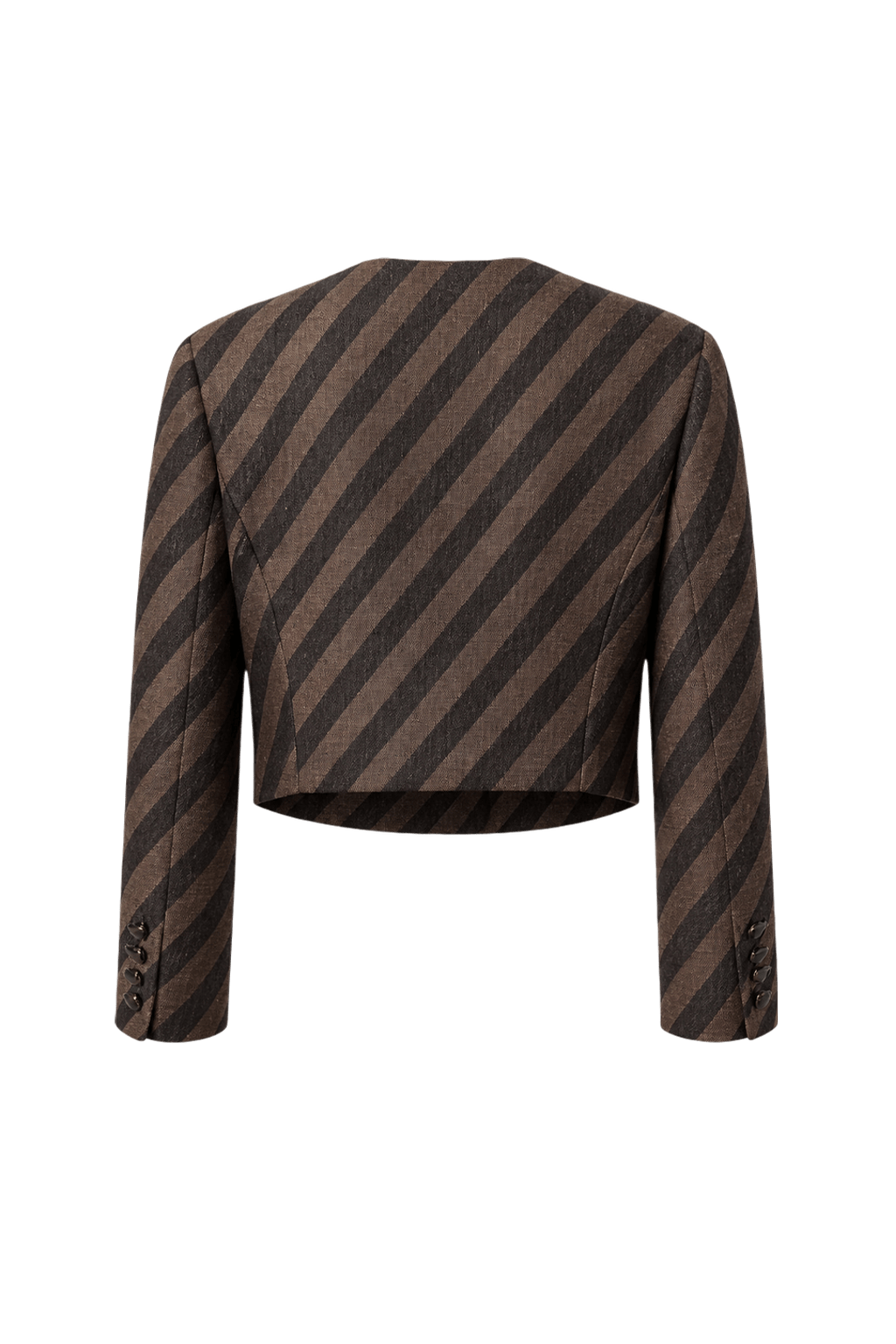 1980s Brown Wool Blend Blazer - Back View