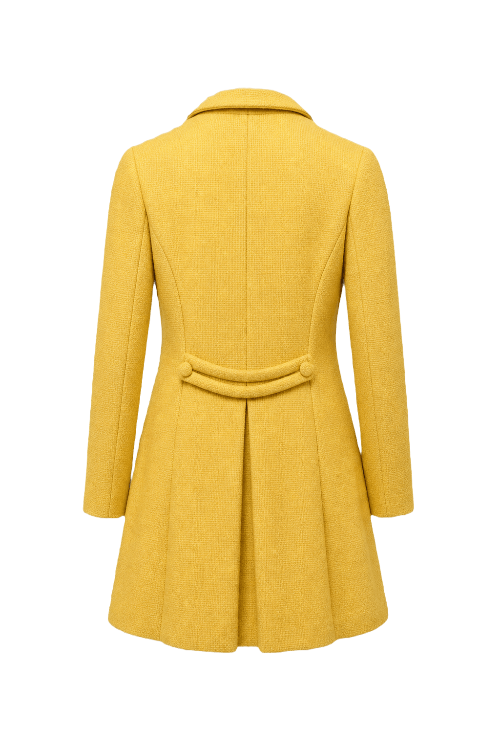1960s Yellow Wool Blend Coat - Back View
