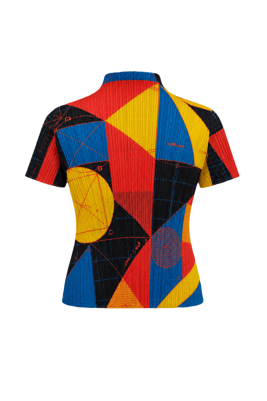 1990s Multi-Colored Synthetic Blend Blouse - Back View