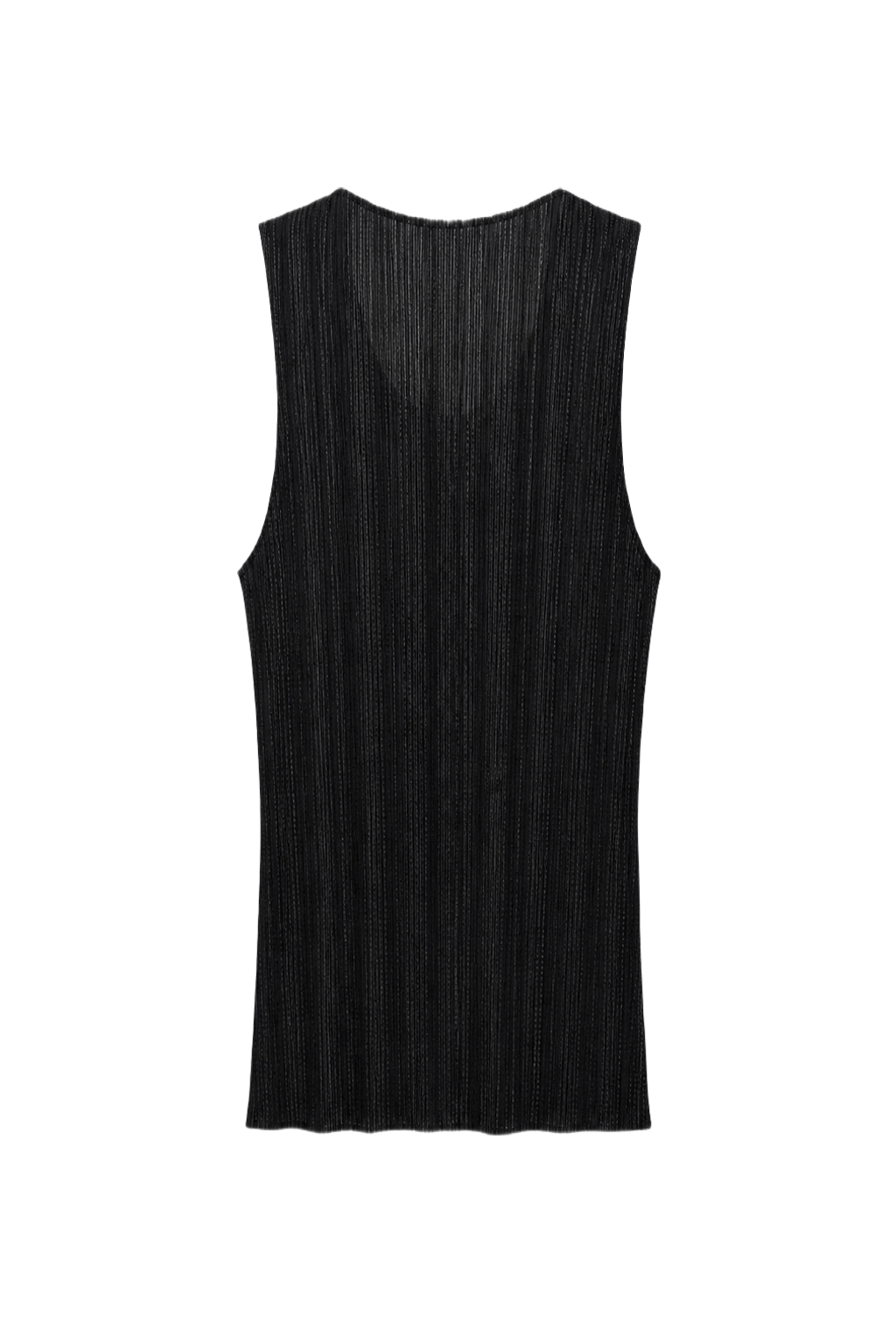 1990s Black Synthetic Blend Tank Top - Back View