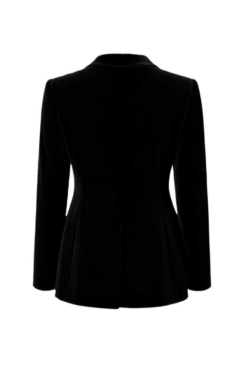 1990s Black Velvet Jacket - Back View