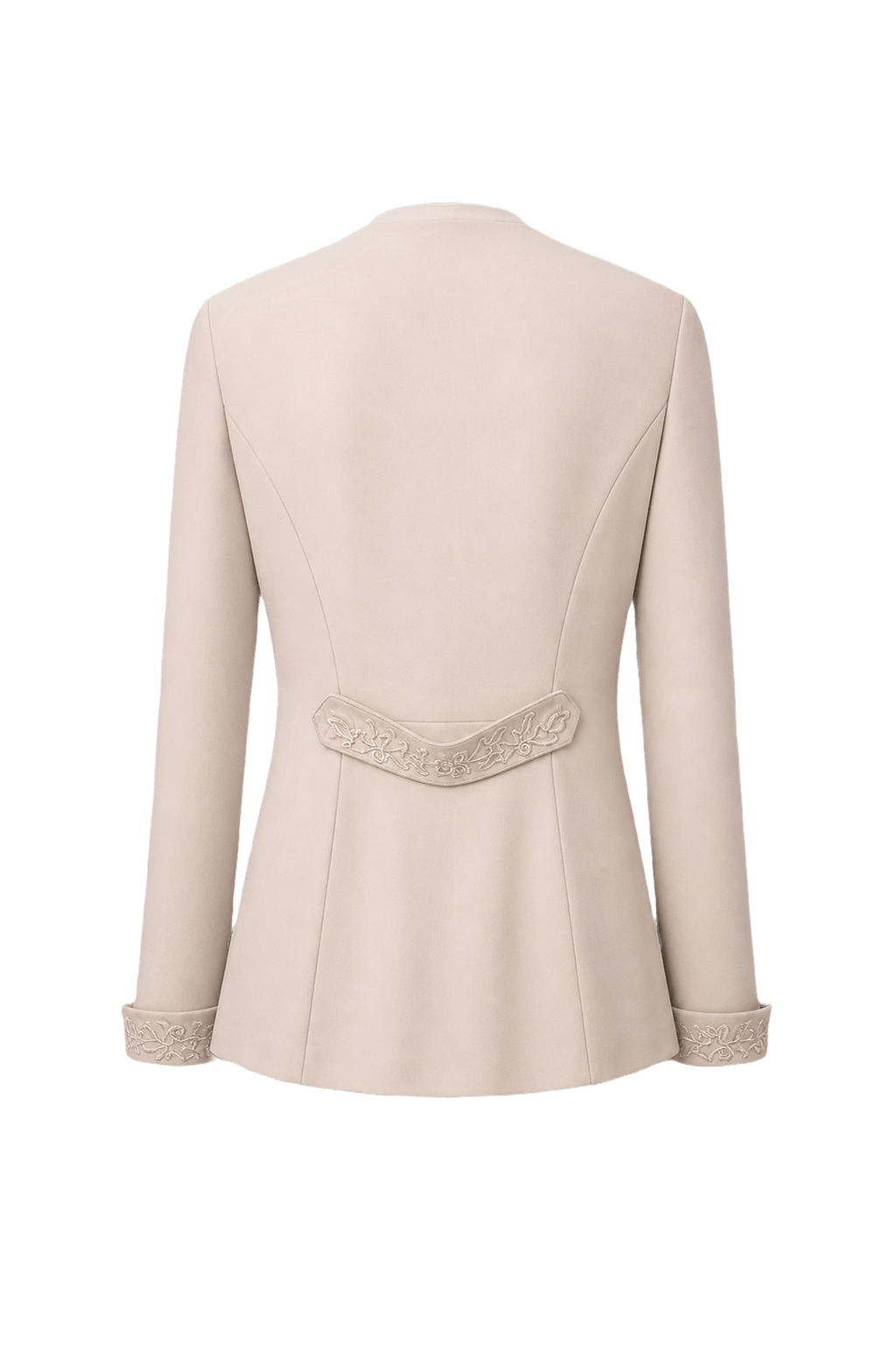 1980s Cream Polyester Blend Jacket - Back View