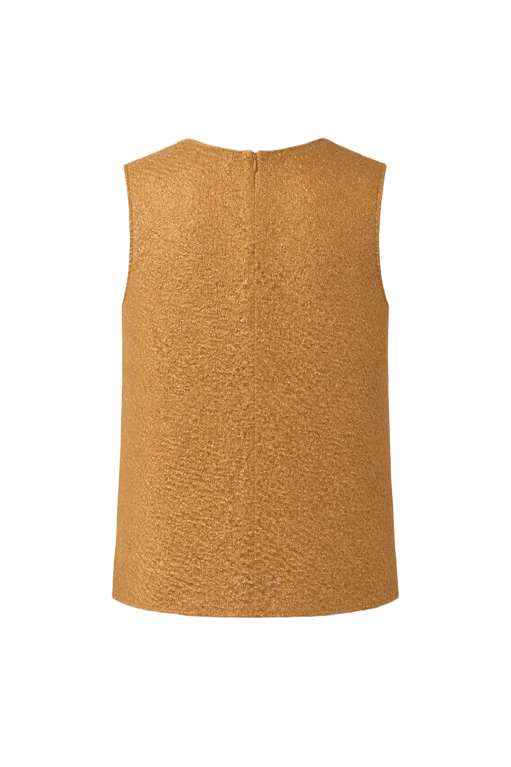 1980s Gold Wool Blend Sleeveless Top - Back View