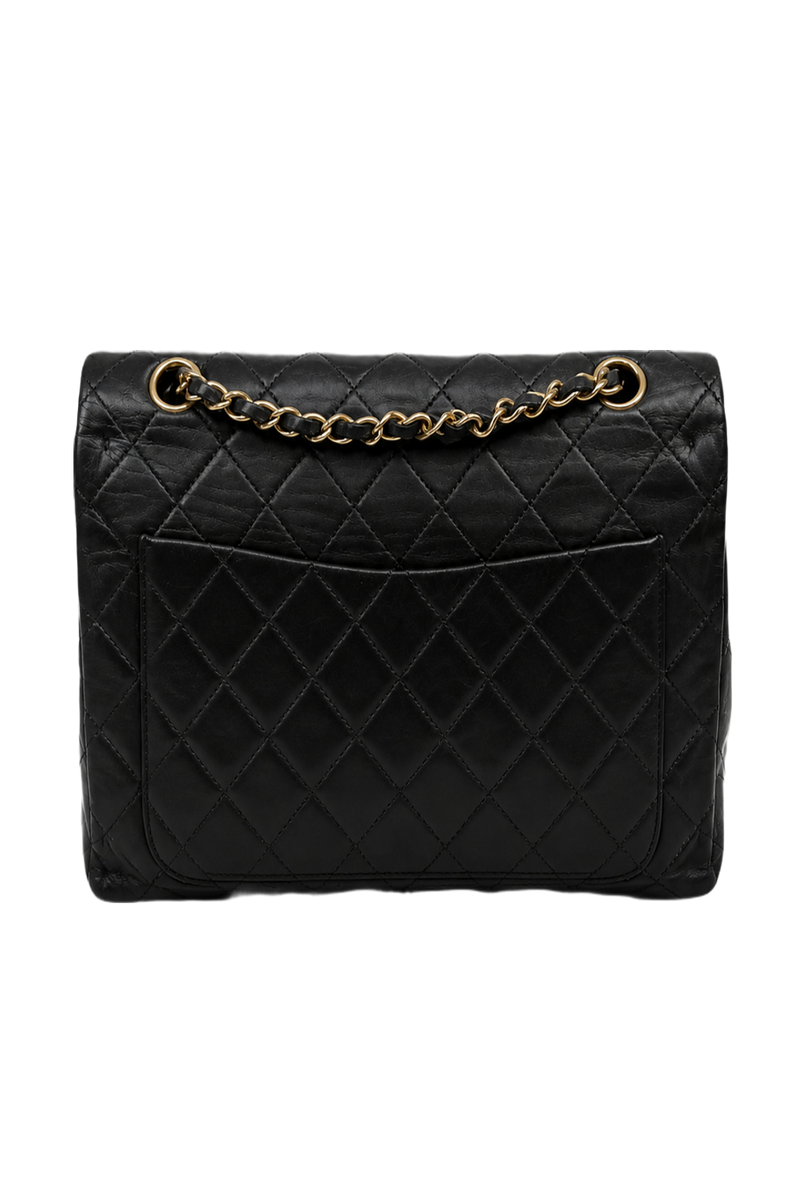1990s Black Leather Bag - Back View