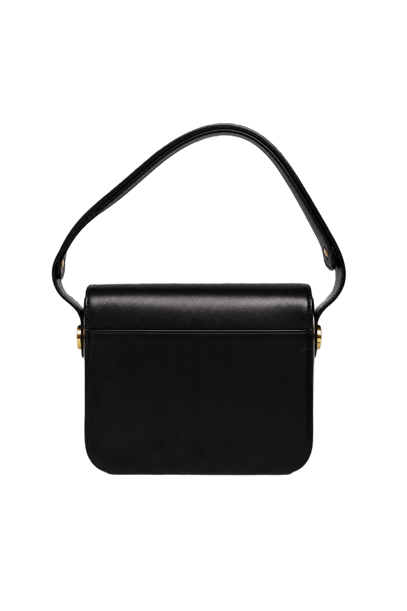 1990s Black Leather Handbag - Back View