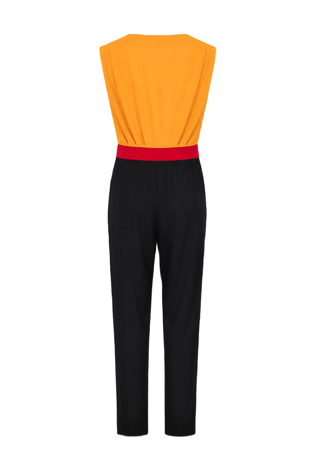 1970s Orange Polyester Jumpsuit - Back View