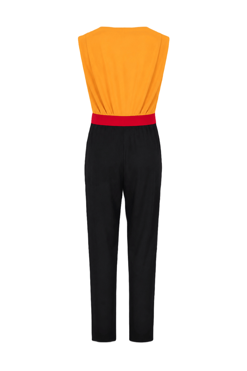 1970s Orange Polyester Jumpsuit - Back View