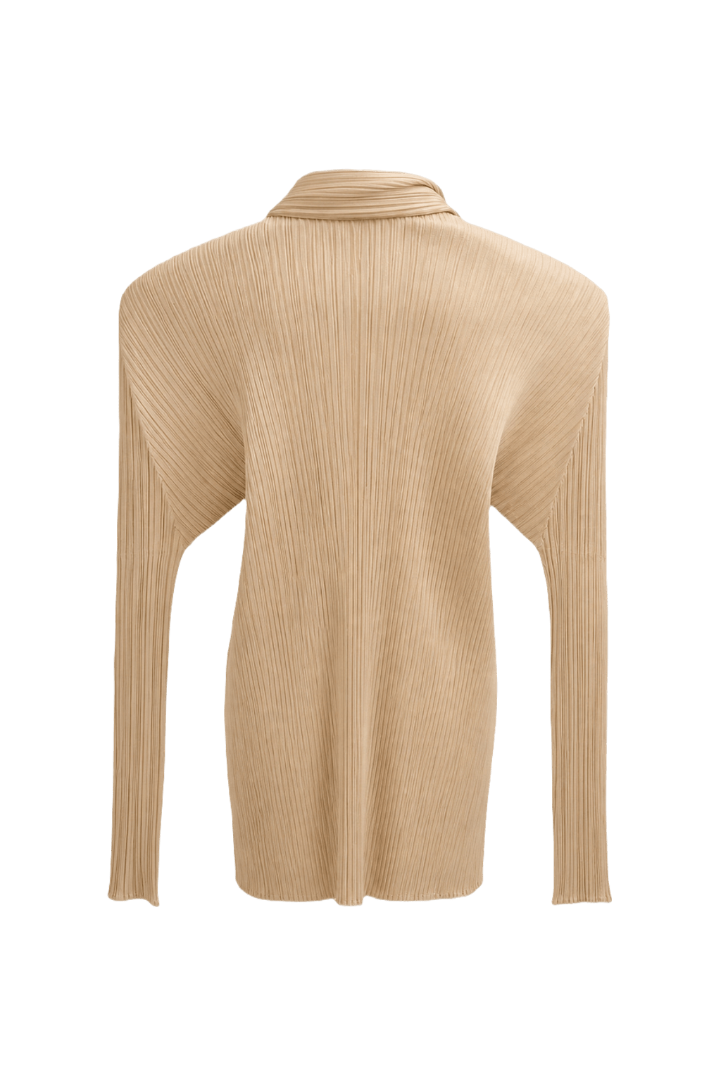 1990s Beige Polyester Blouse - Back View