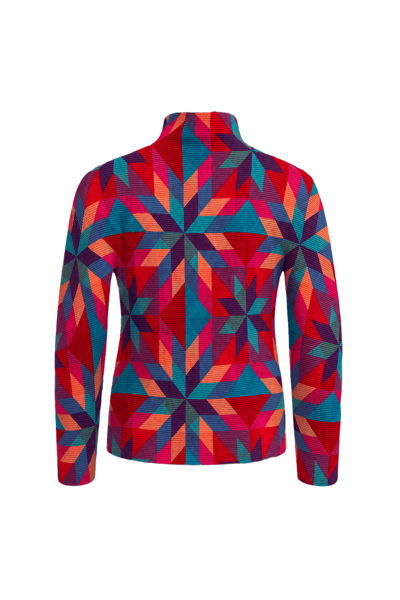 1990s Multicolor Polyester Sweater - Back View