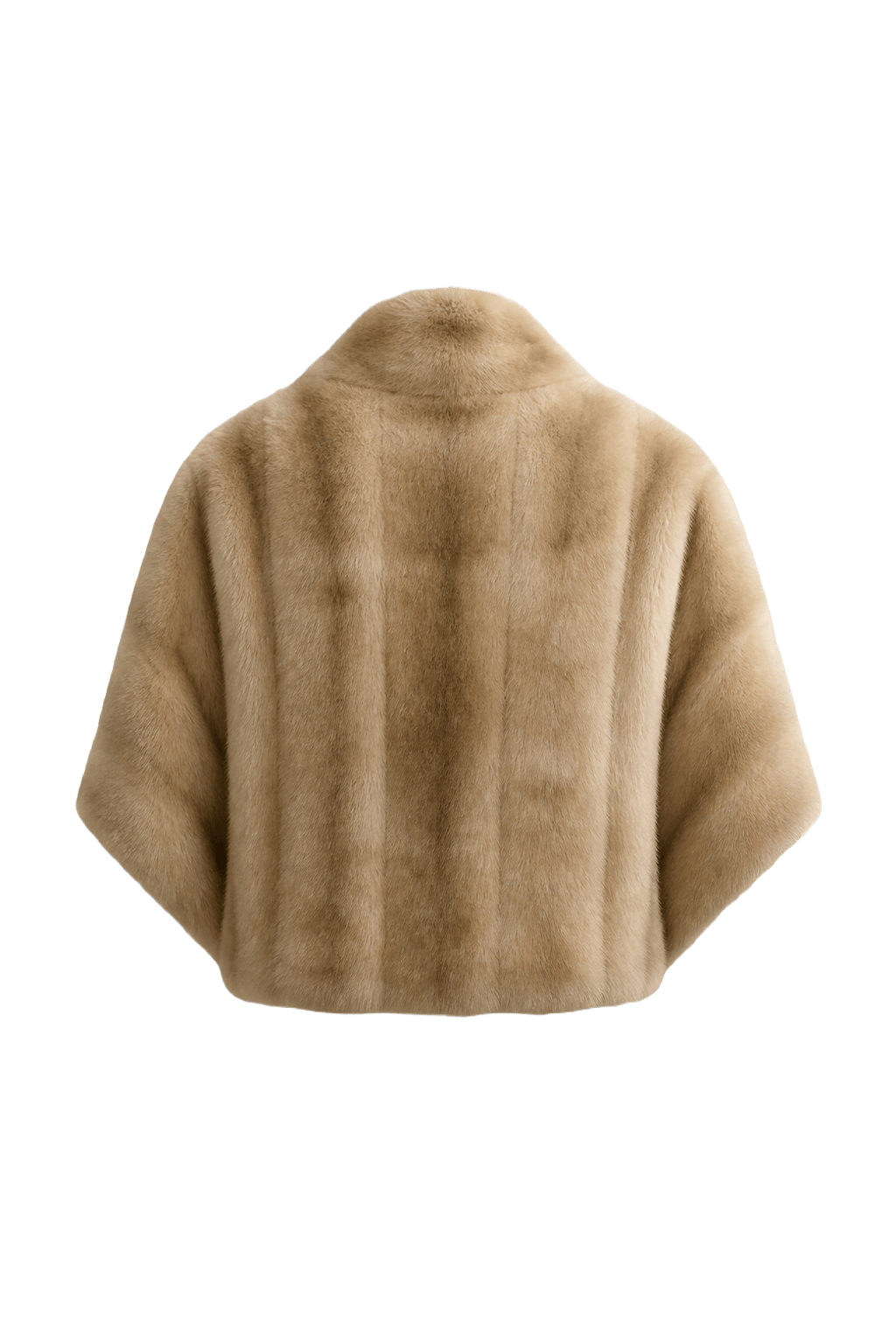 1980s Cream White Fur Stole - Back View