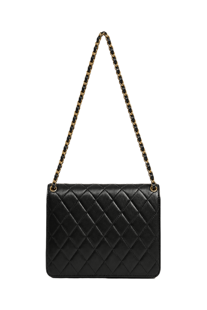 1990s Black Leather Bag - Back View