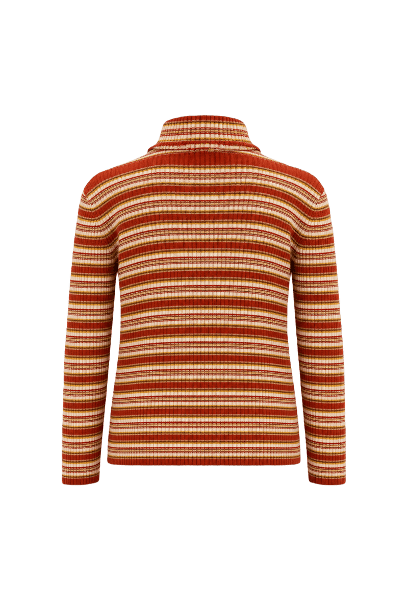 1970s Red Cream Wool Blend Sweater - Back View