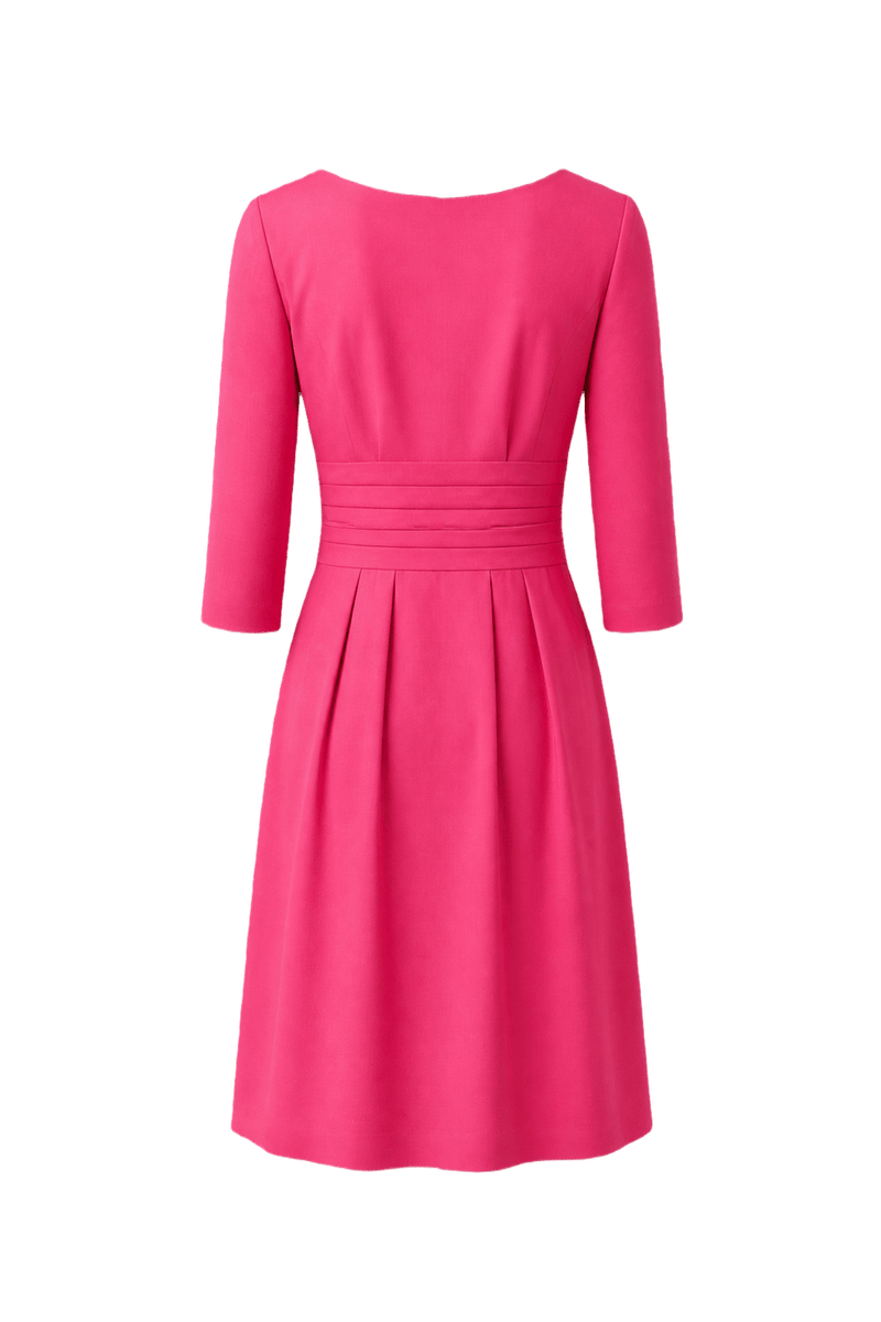 1980s Bright Pink Silk Blend Dress - Back View