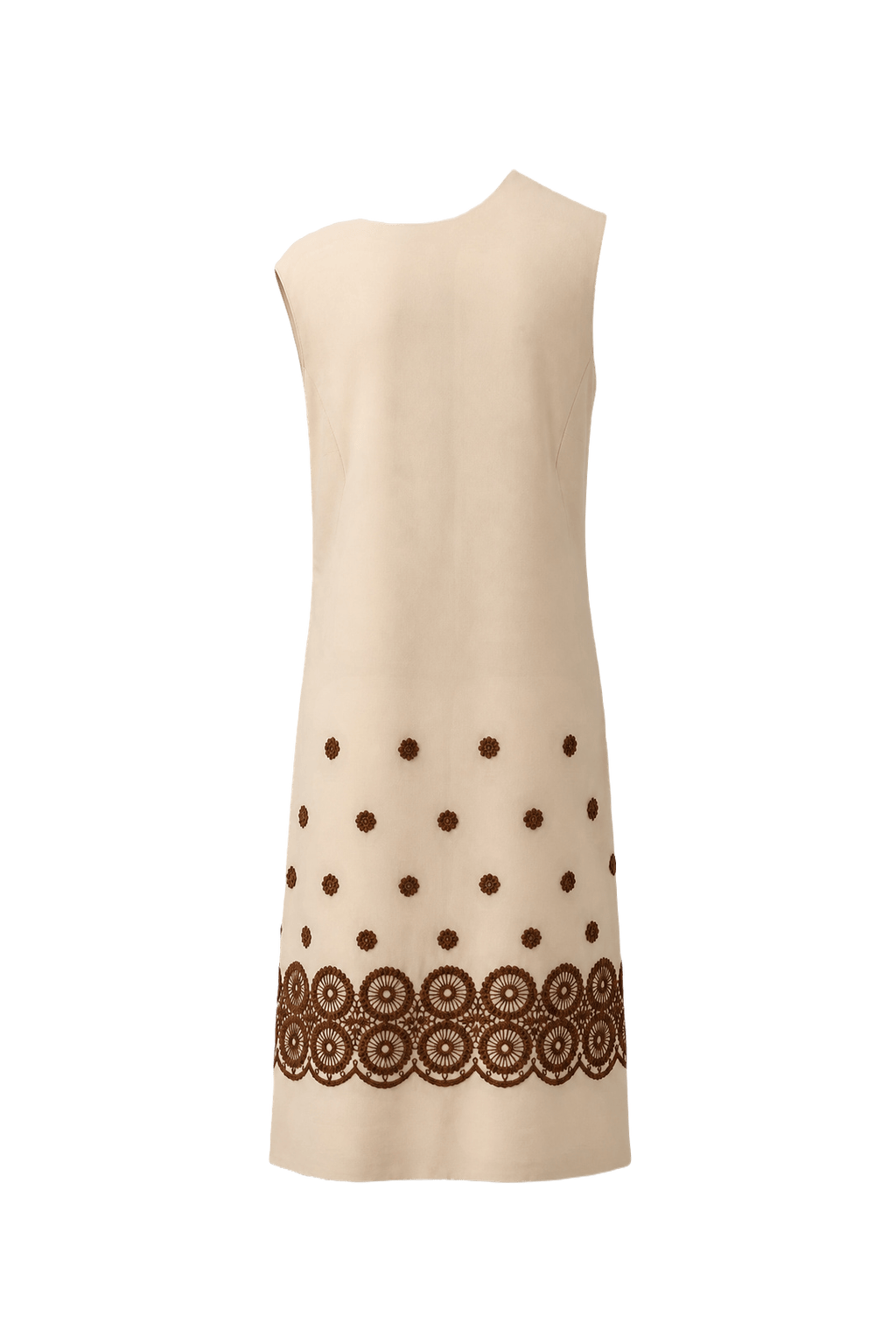 1960s Cream Cotton Shift Dress - Back View
