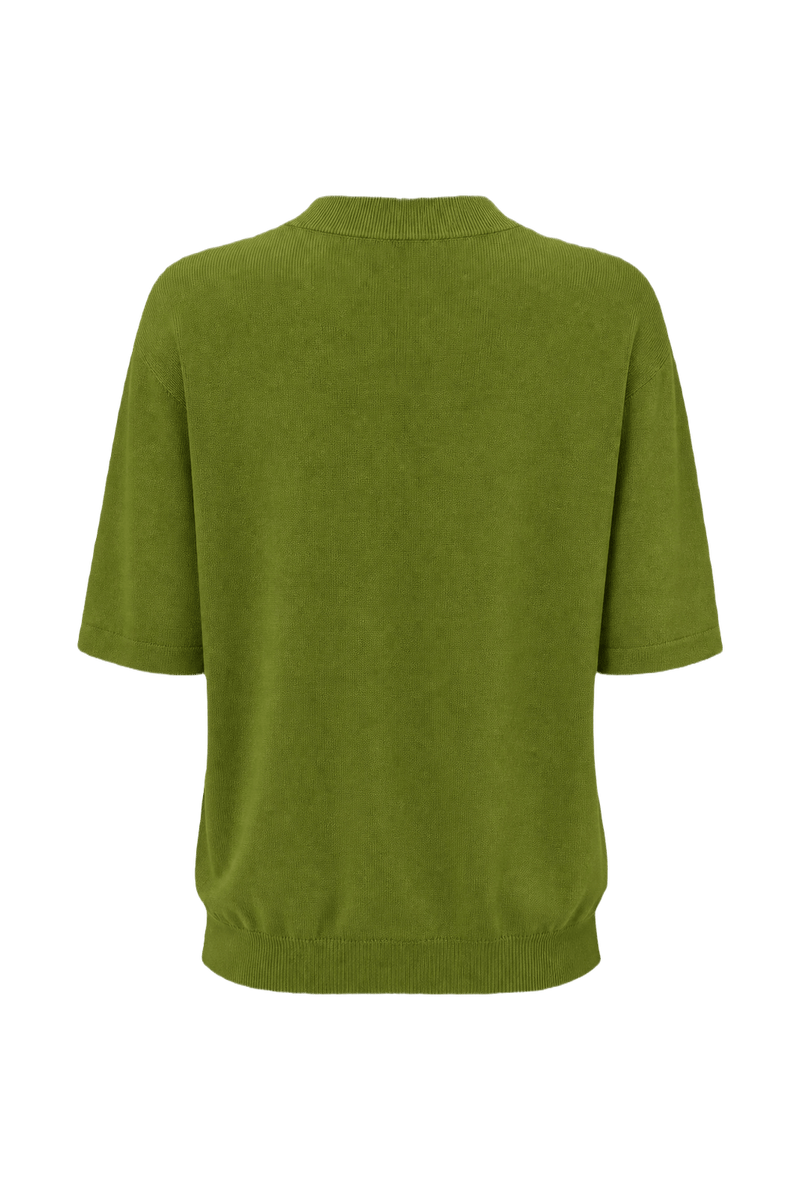 1960s Lime Green Cotton Blend Sweater - Back View