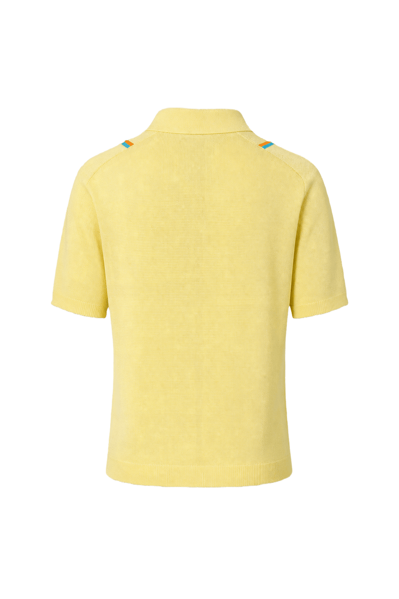 1960s Yellow Polyester Blend Polo - Back View