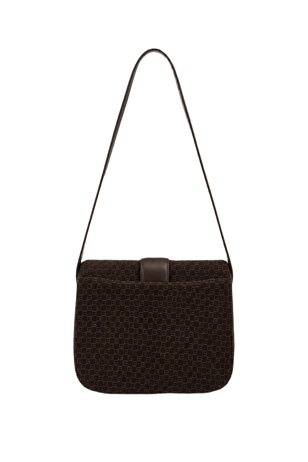 1980s Dark Brown Suede Bag - Back View