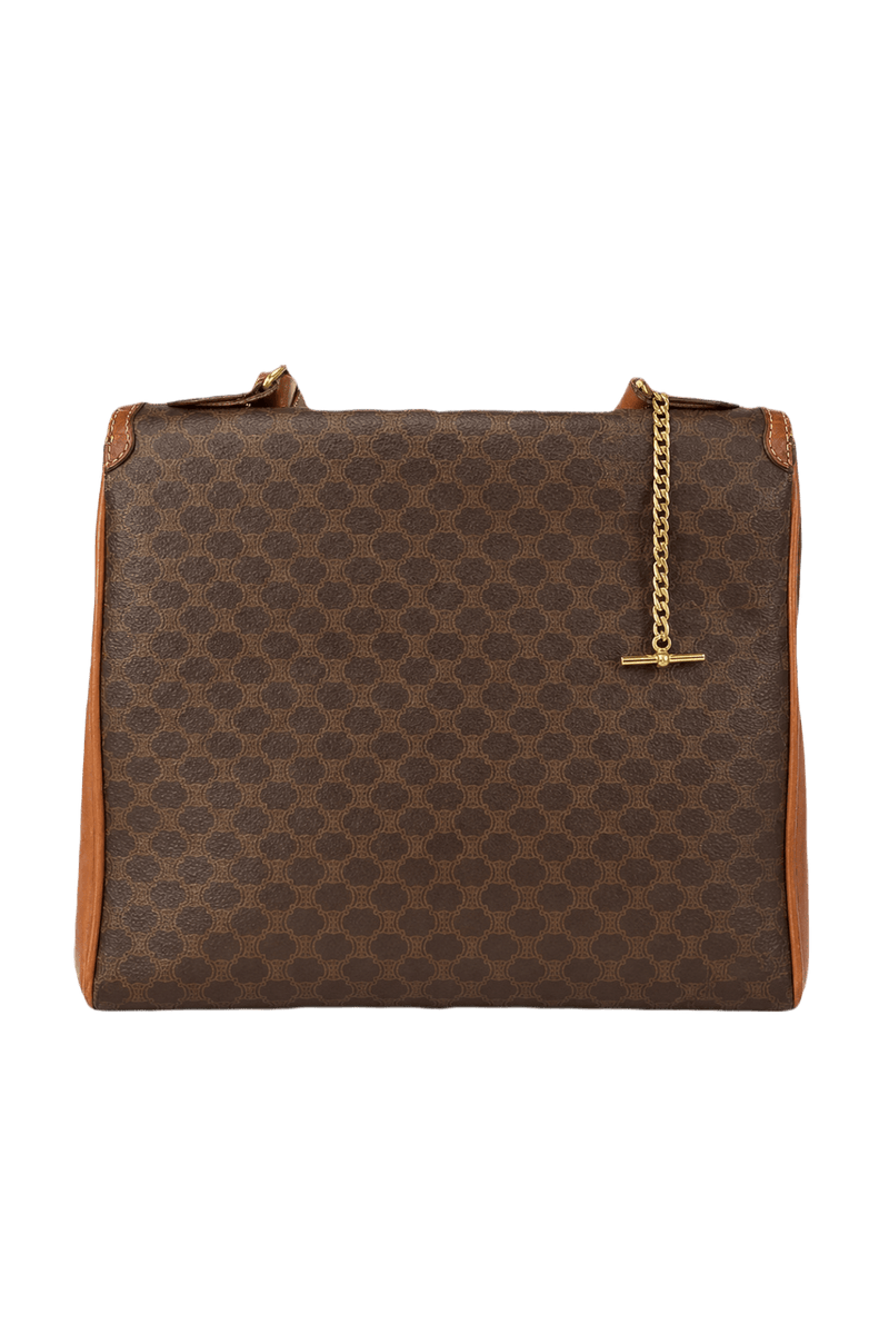 1980s Brown Canvas Bag - Back View