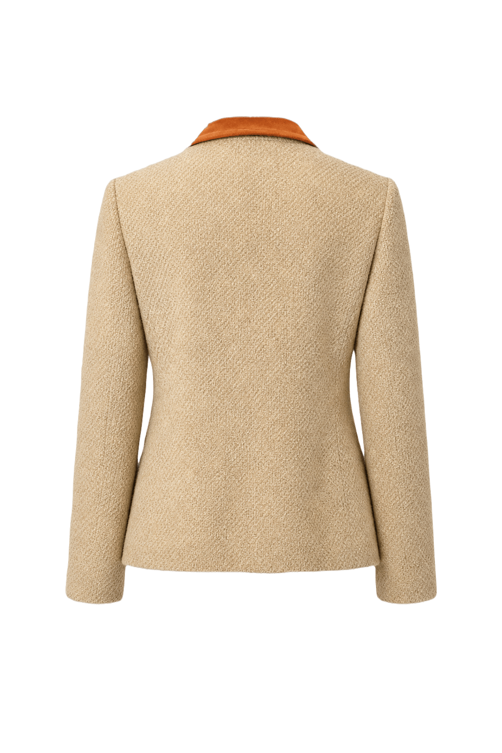 1990s Cream Wool Blend Blazer - Back View