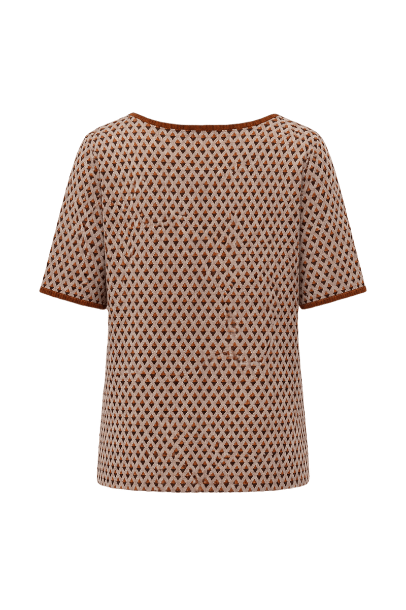 1980s Brown Polyester Blouse - Back View