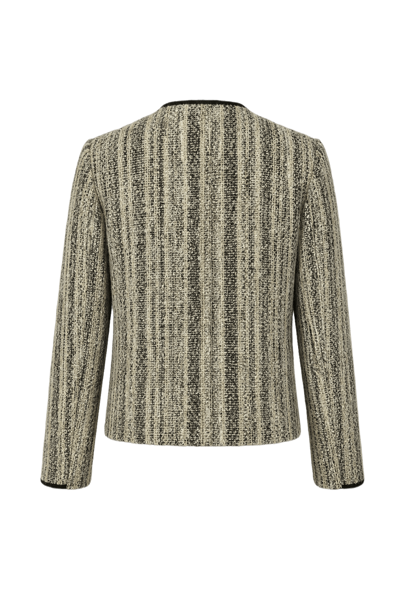 1990s Black and White Wool Blend Blazer - Back View