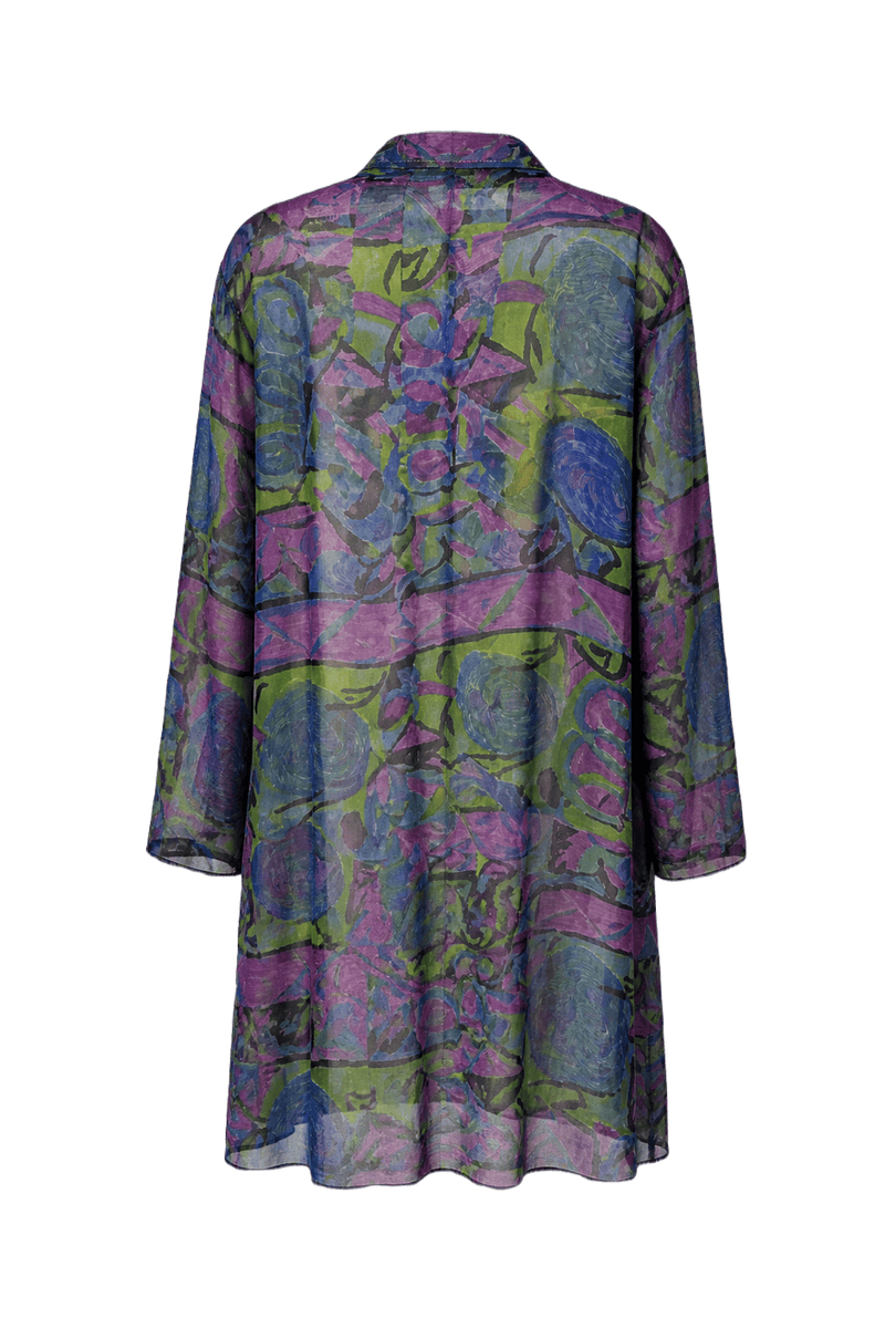 1980s Multicolor Polyester Jacket - Back View