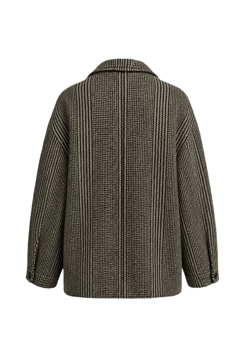 1980s Brown Wool Blend Jacket - Back View