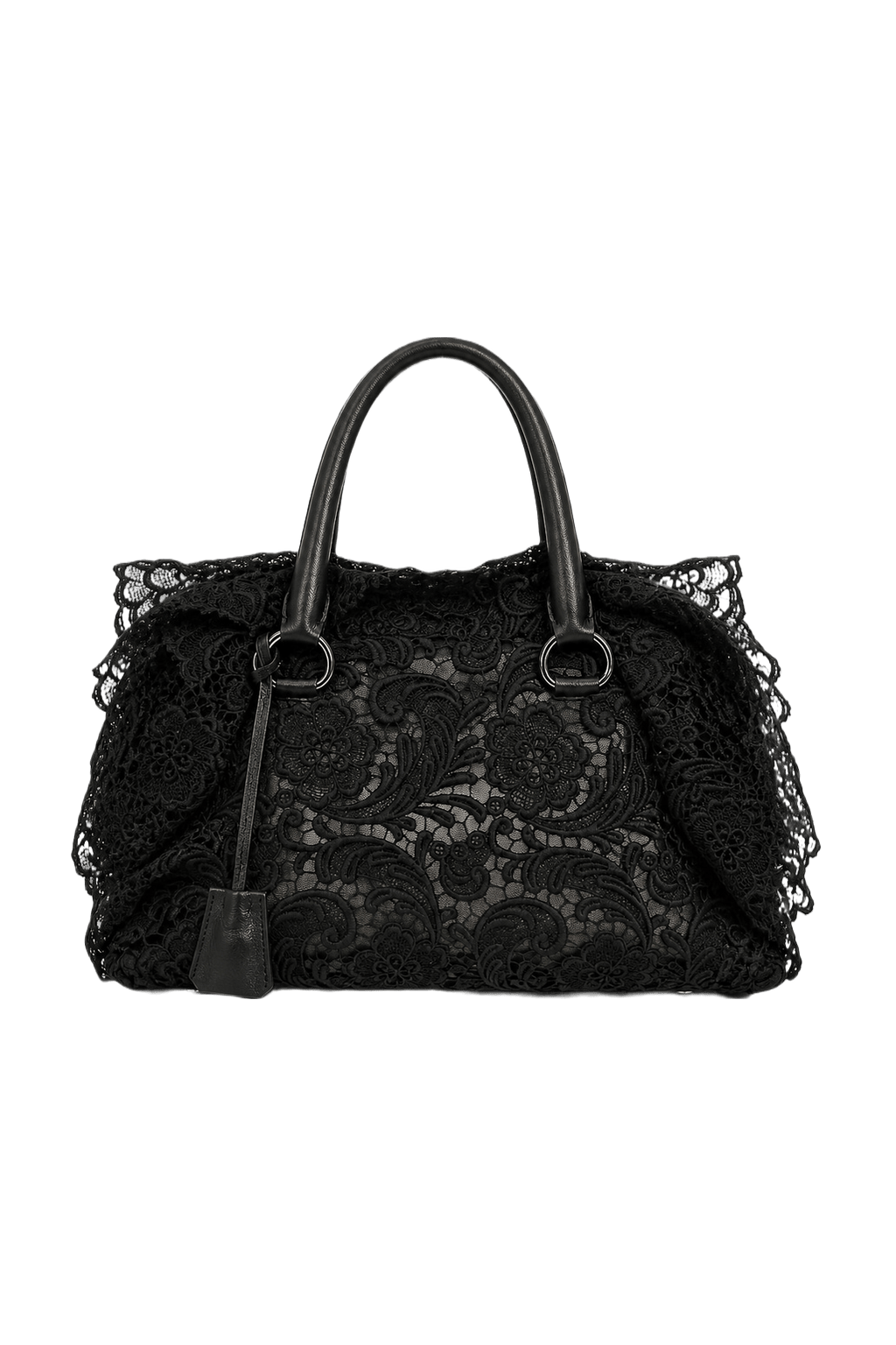 1990s Black Lace Bag - Back View