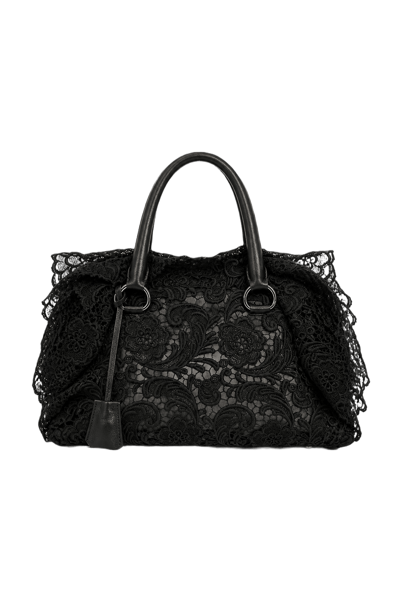 1990s Black Lace Bag - Back View