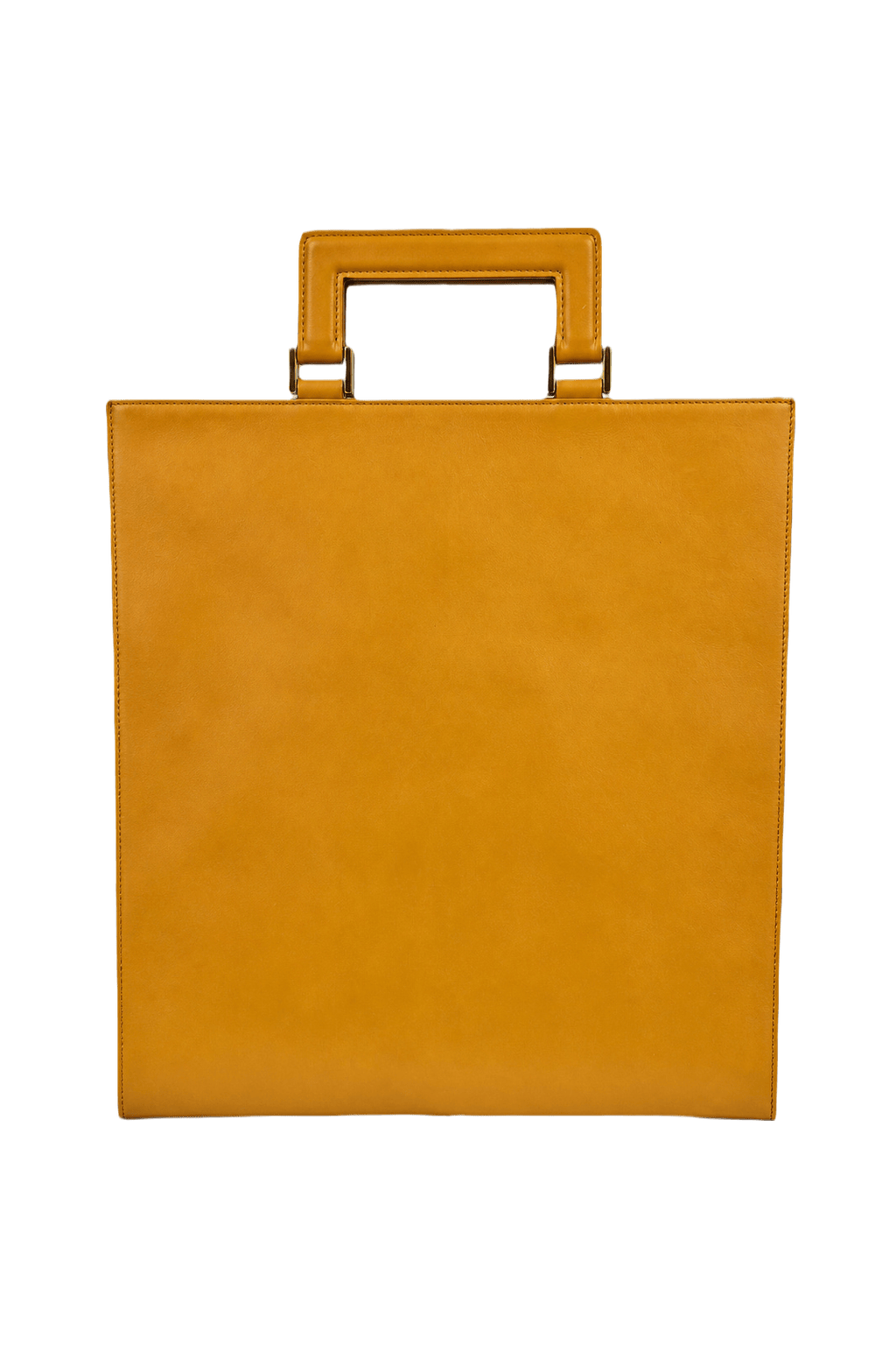 1990s Mustard Yellow Leather Bag - Back View