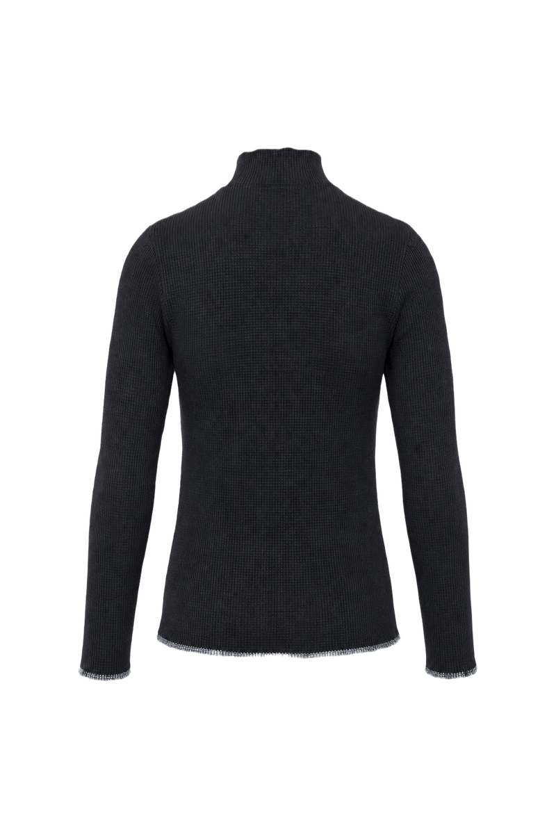 1990s Black Polyester Sweater - Back View