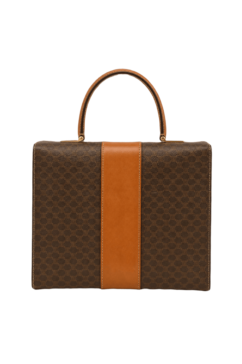1980s Brown Canvas Bag - Back View
