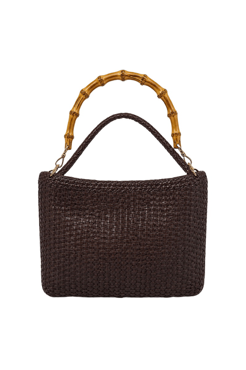 1990s Dark Brown Leather Bag - Back View