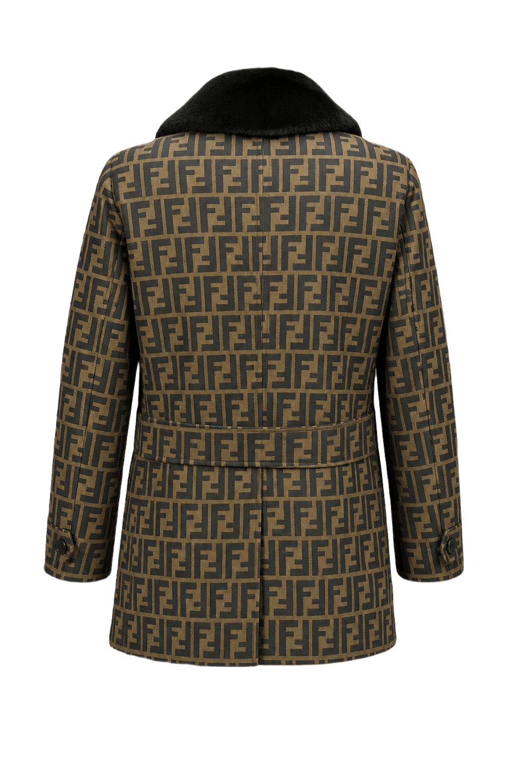 1990s Tan Polyester Jacket - Back View