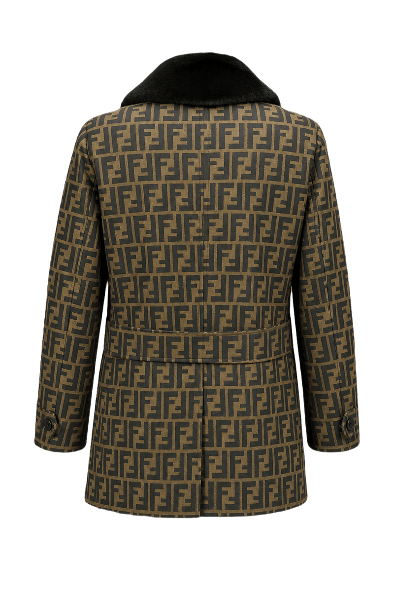 1990s Tan Polyester Jacket - Back View