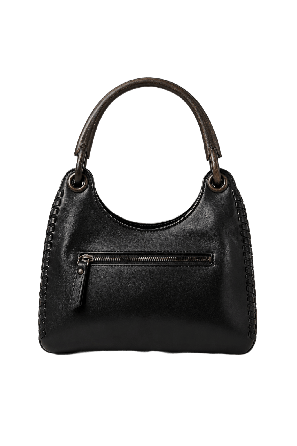 1990s Black Leather Bag - Back View