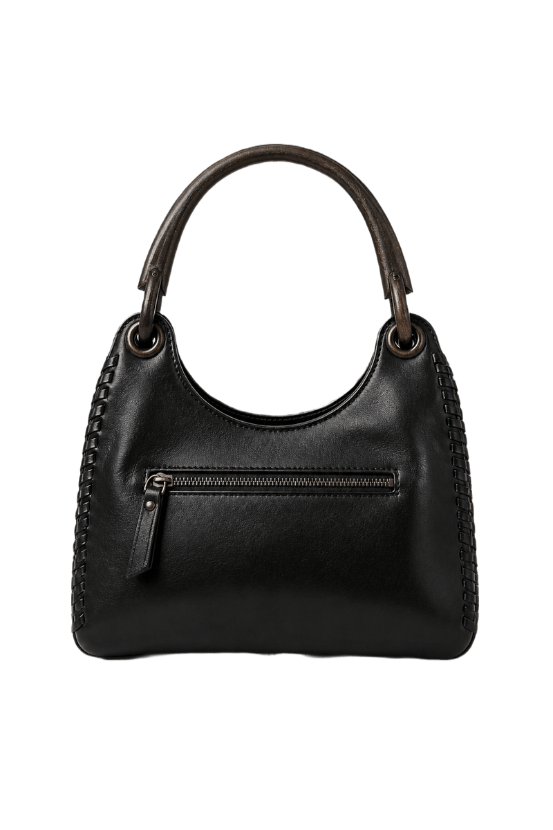 1990s Black Leather Bag - Back View