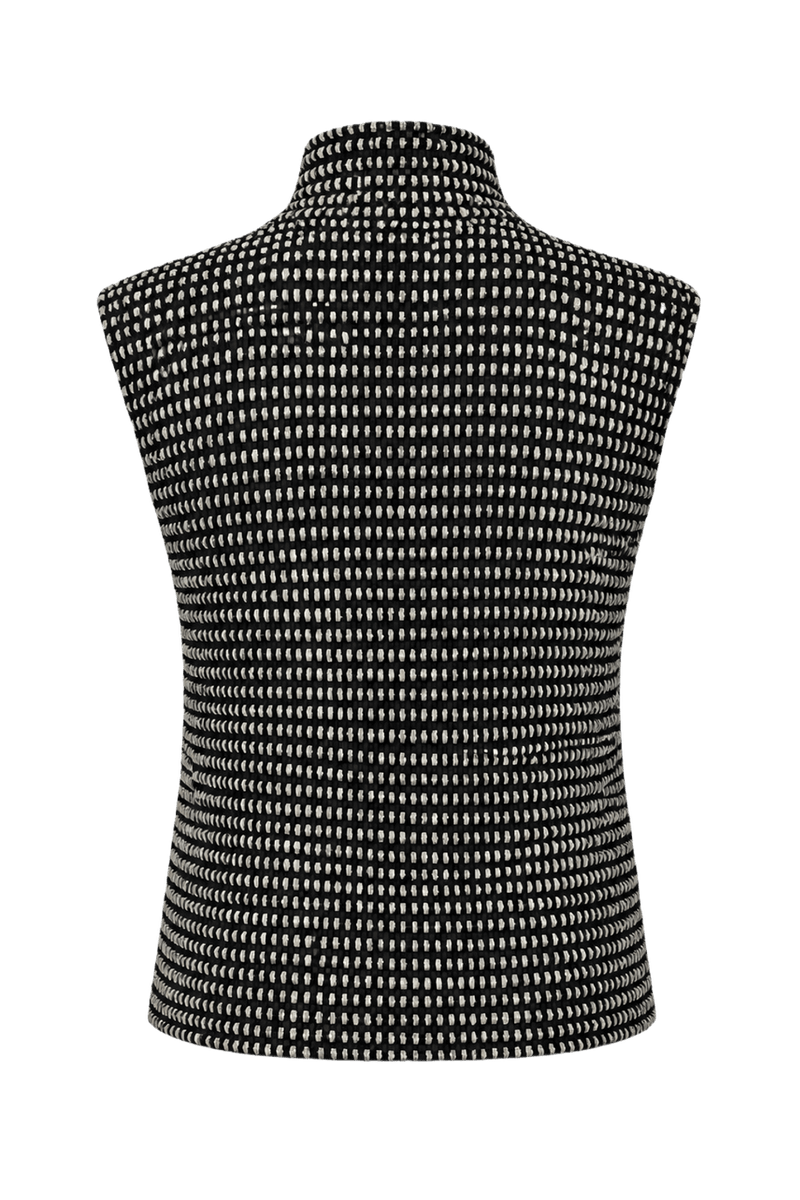 1990s Black Polyester Blouse - Back View