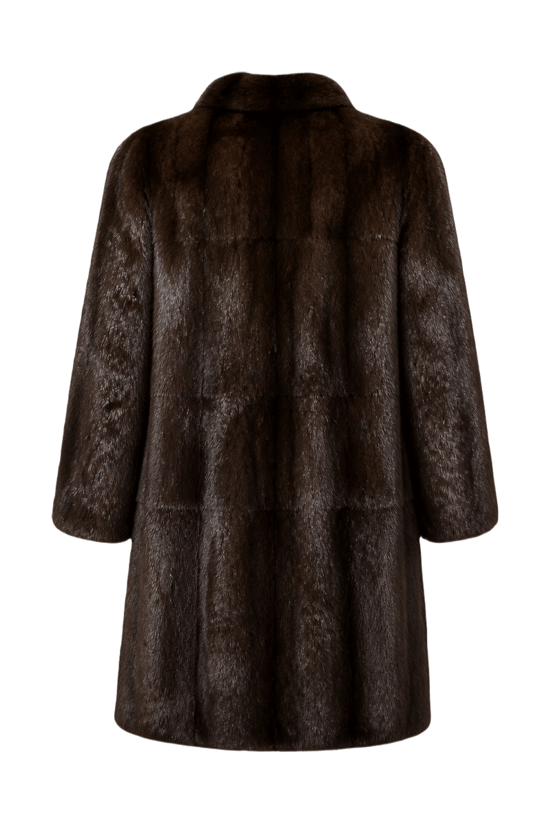 1980s Dark Brown Mink Fur Coat - Back View