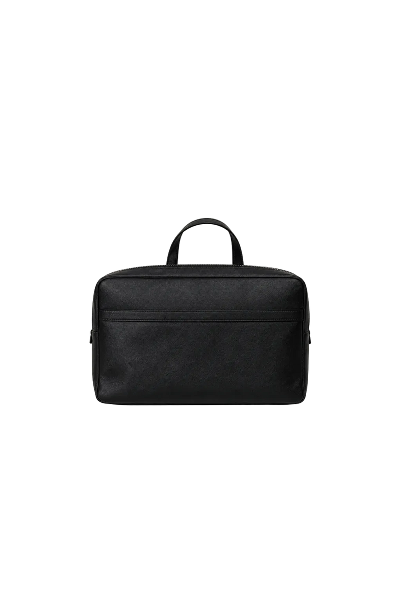 1980s Black Leather Bag - Back View