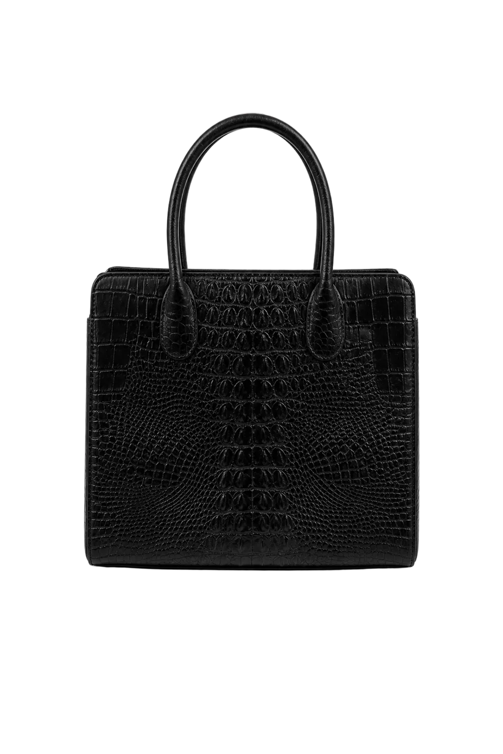 1980s Black Leather Handbag - Back View