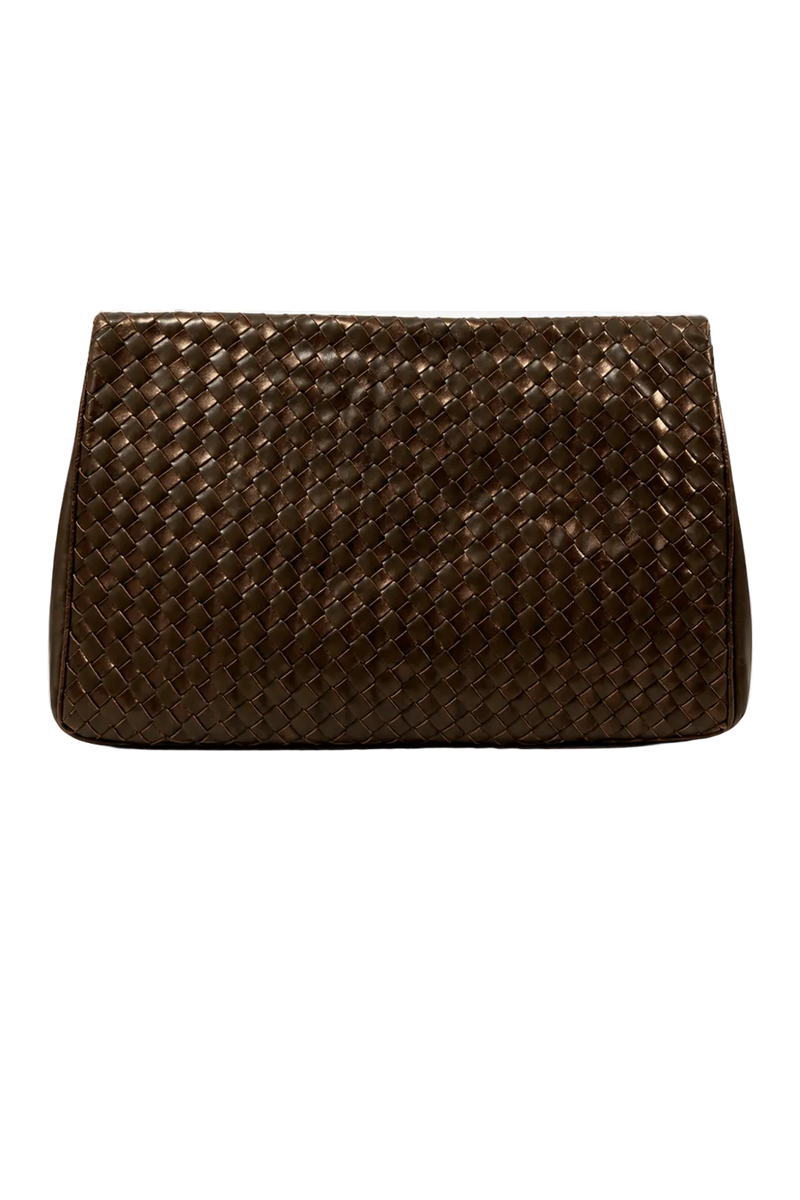 1980s Bronze Leather Bag - Back View