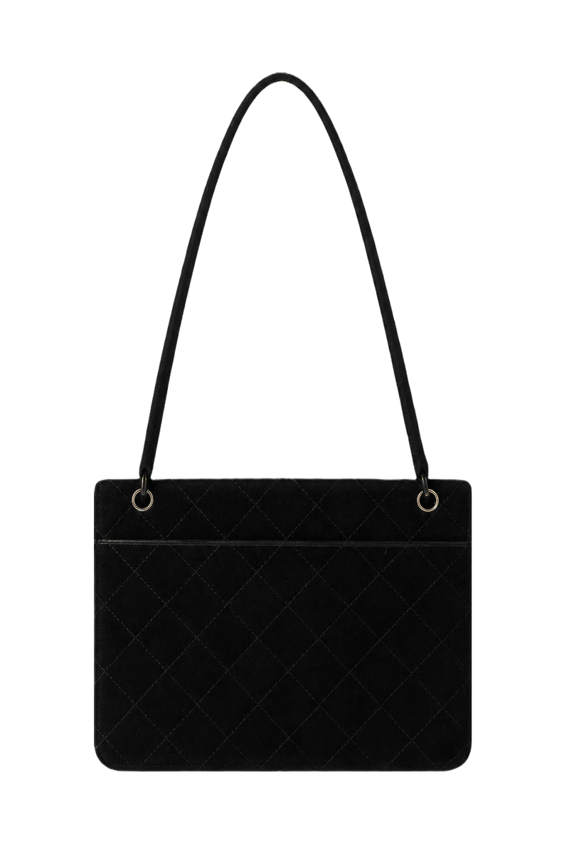 1990s Black Leather Bag - Back View