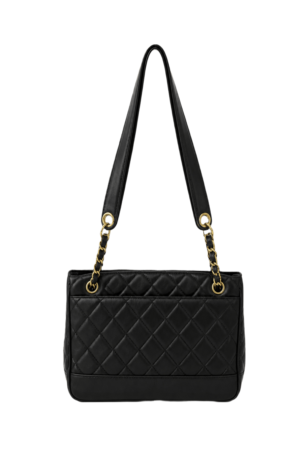 1990s Black Leather Handbag - Back View