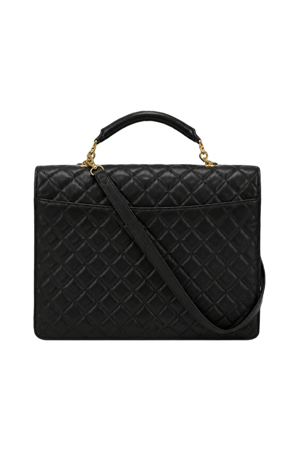 1990s Black Leather Bag - Back View
