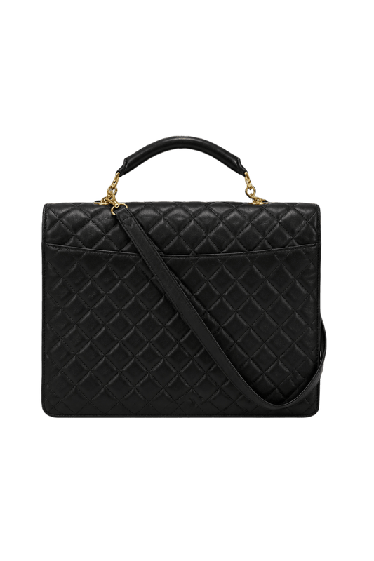 1990s Black Leather Bag - Back View